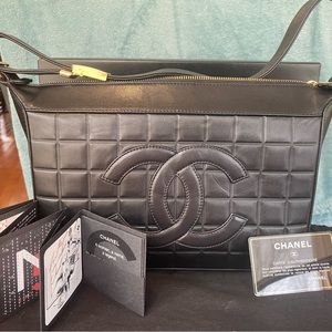 Chanel Choco bar quilted shoulder bag